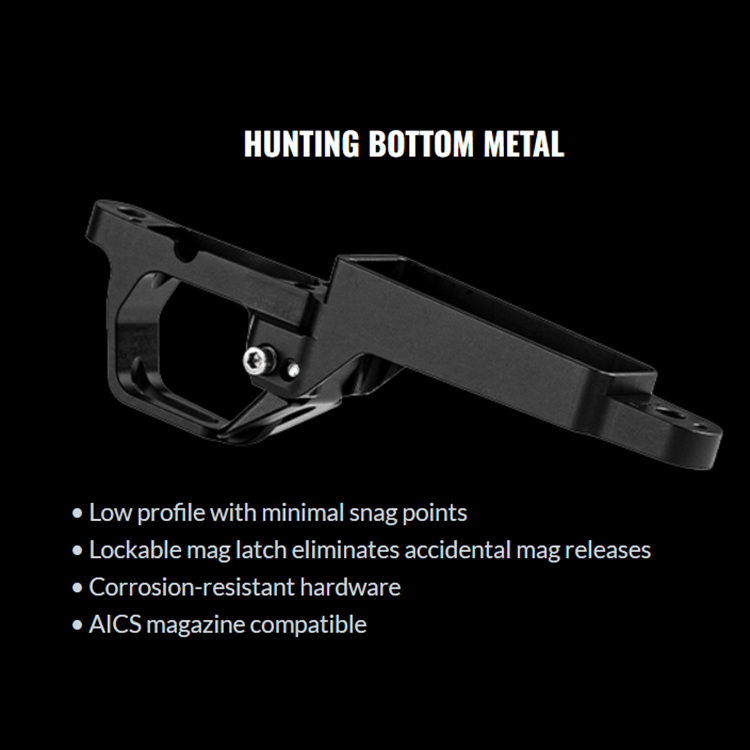 MDT CRBN Remington 700 SA RH Fixed Clearcoat Carbon Fiber Chassis w/ARCA Rail & Hunting Bottom Metal 114481-CCF