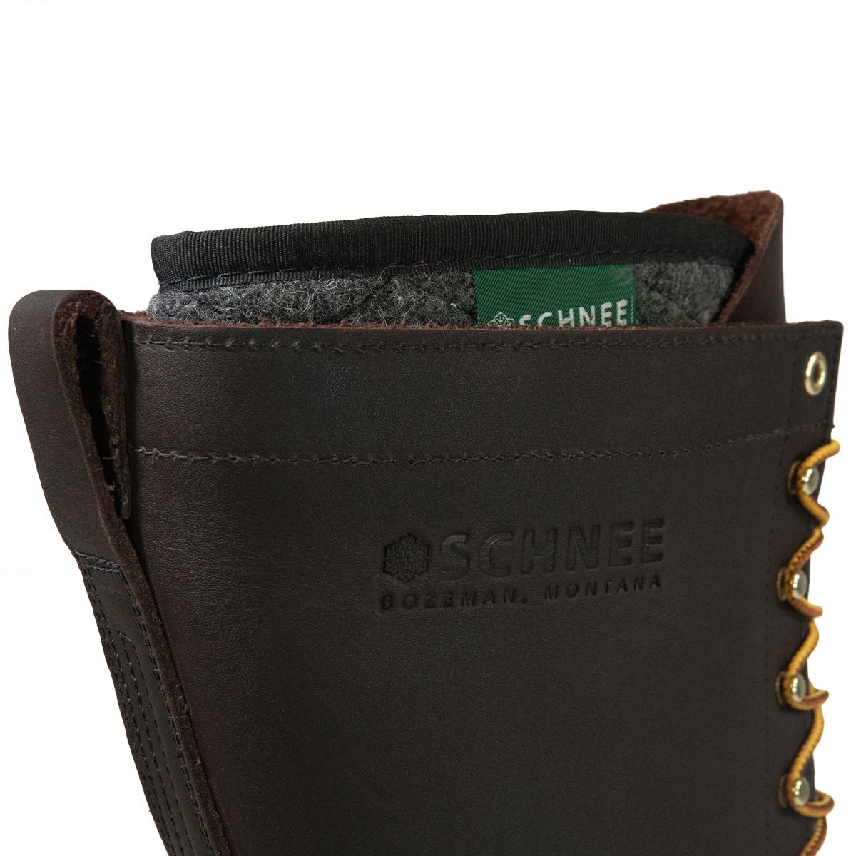 Schnee's Hunter II 10-inch Brown Leather Pac Boots, Traction Outsole