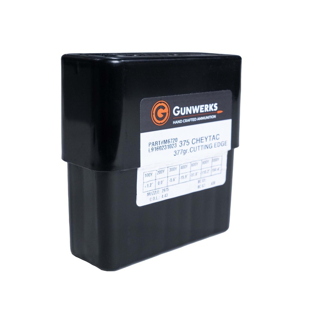 Gunwerks .375 Cheytac Cutting Edge 377gr Precision Lead Free Ammunition AY-M6720