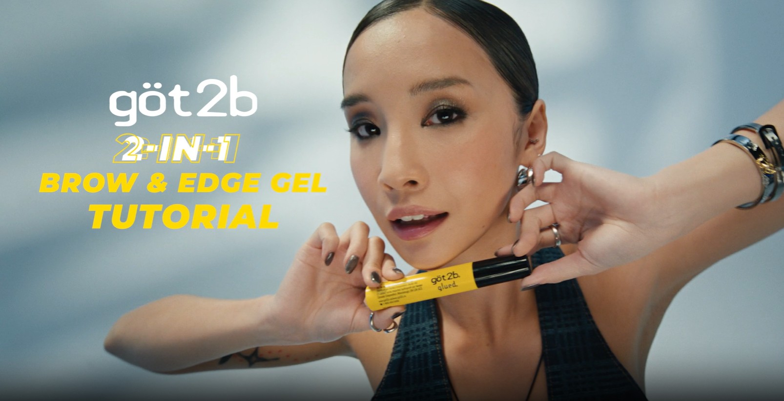 thumbnail video image 2 of got2b Glued 2-in-1 Brow Gel & Edge Control, Strong Hold Eyebrow & Hair Mascara, 0.54 oz, 2 of 12