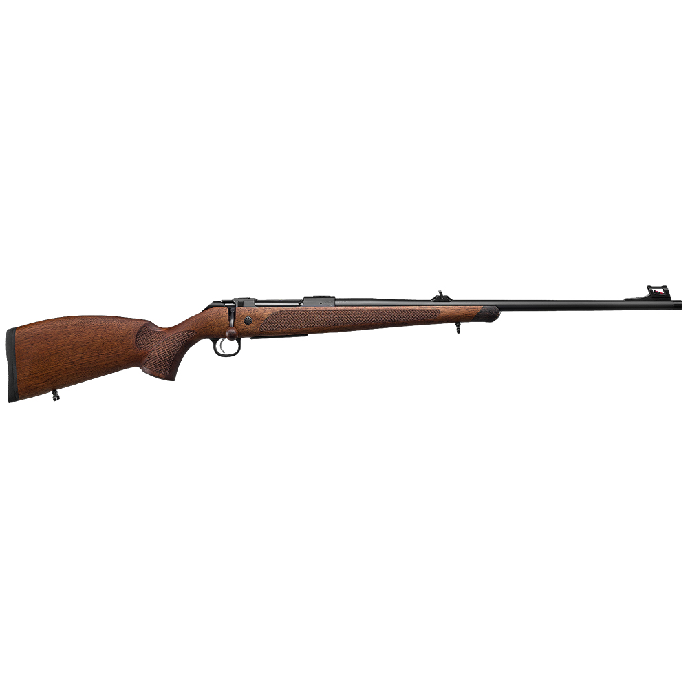 CZ-USA 600 Plus Lux .300 Win Mag 3rd M15x1 24&quot; Bbl Drilled &amp; Tapped Walnut Stock Rifle Fiber Optic Front/Adj Rear Sights Walnut Bolt Knob 07309
