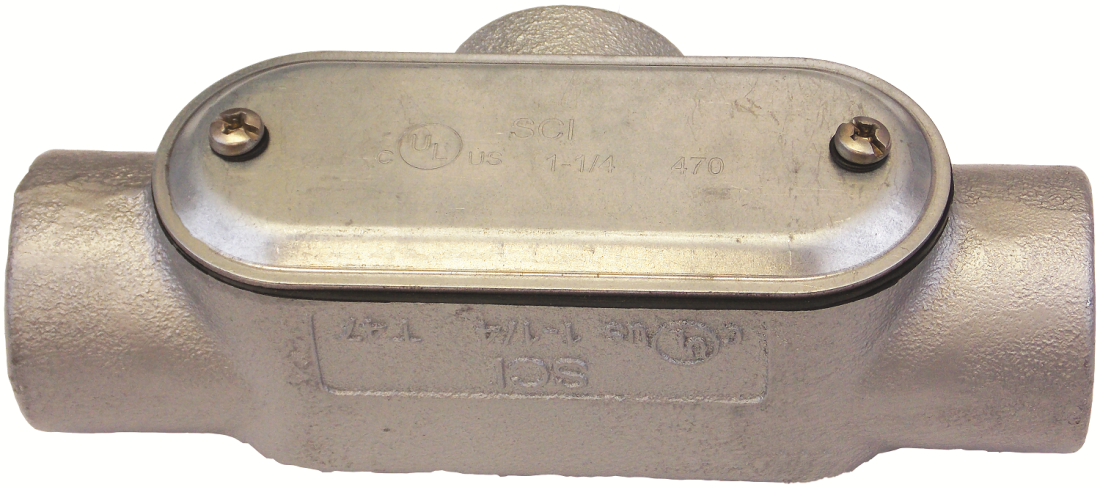 Form 7 Malleable Iron Threaded Conduit Bodies - T with Cover &amp; Gasket