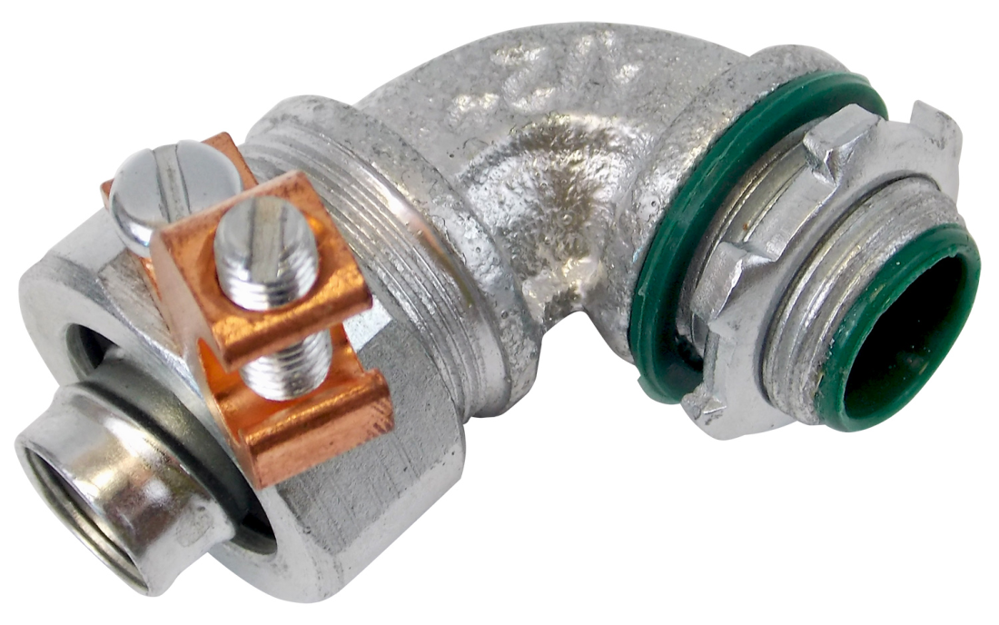 Malleable Liquidtight Screw On 90° Connectors - Copper Lug