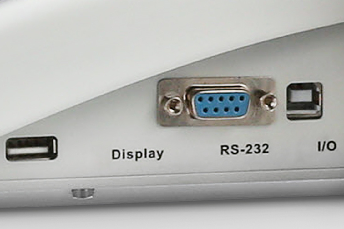 USB and RS-232 interfaces for speedy connection to printers and PCs