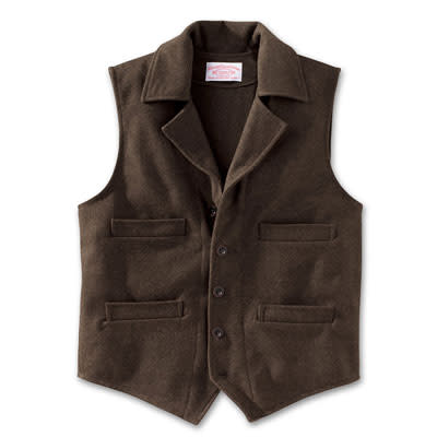 Filson XS Brown LT Wool Western Vest 10422-BR