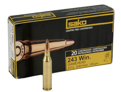 Sako 243 WIn 100gr Gamehead Rifle Ammunition