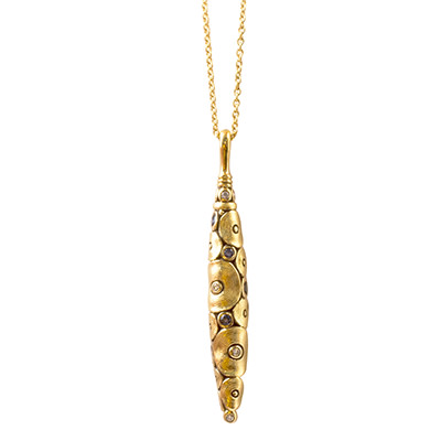 Alex Sepkus 18K Sapphire and Diamond Shark Pendant