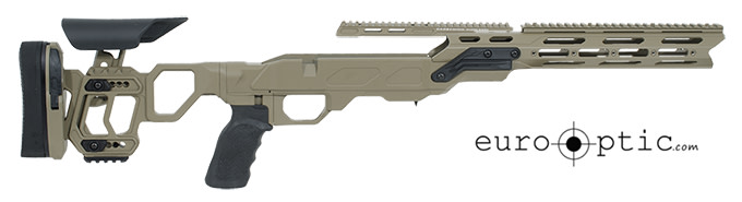 Cadex Field Tactical Chassis Hybrid Tan/Black with Skeleton Buttstock Tikka T3 LA STKFT-T3M-RH-LA