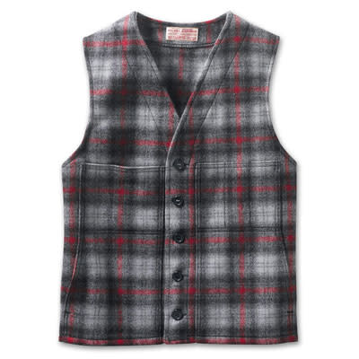 Filson 36 Gray/Multi Mackinaw Wool Vest FIL-10055-GM