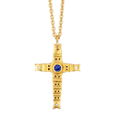 Alex Sepkus 18K Spring Cross Pendant