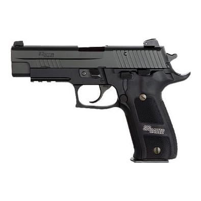ELITE DARK, Black Nitron Finish, SRT, SLITE Night Sights, Aluminum Checkered Grips E26R-9-DSE