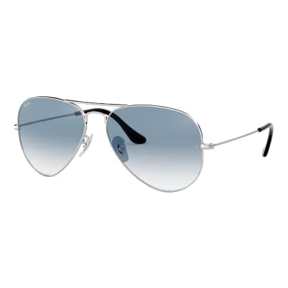 Ray-Ban Aviator Large Metal Silver Clear Gradient Blue 0RB3025-0033F55
