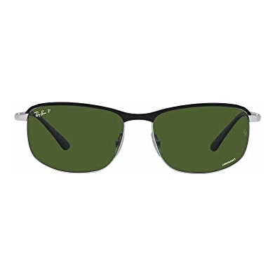 Ray-Ban Black on Silver Polar Dark Green 0RB3671CH-9144P160