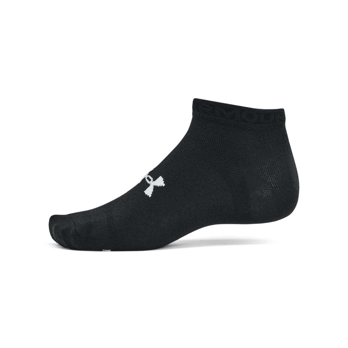 Under Armour Adult Unisex Essential Black/Castlerock Low Socks 1386239-00100 - Main Image