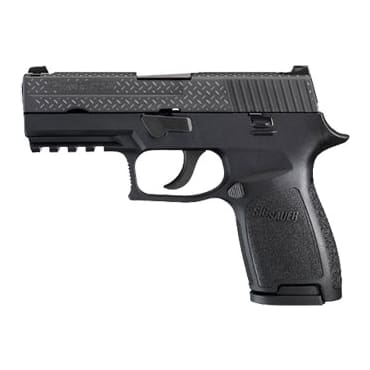 Black Nitron Finish, Diamond Plate Engraving, SLITE Night Sights 250C-9-BDP