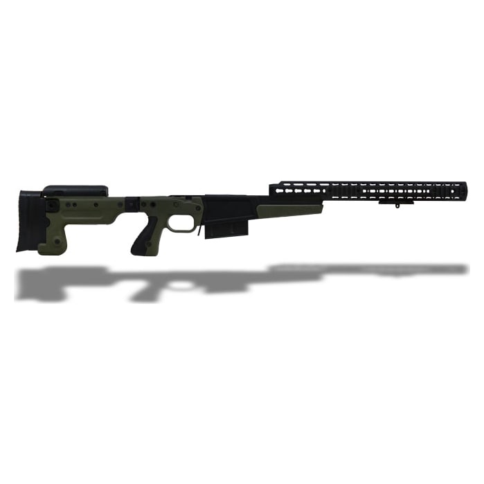 Accuracy International AX Chassis Long Action 338 CIP M700 Green, Pistol Grip, Folding Stock, 16" fo 25205FCBL