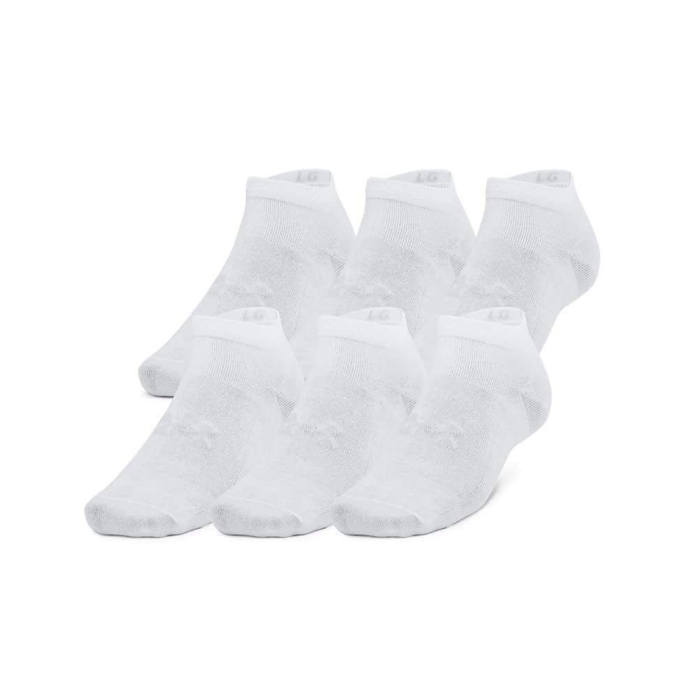 Under Armour Adult Unisex Essential White/Halo Gray Low Socks 1386239-10000 - Main Image