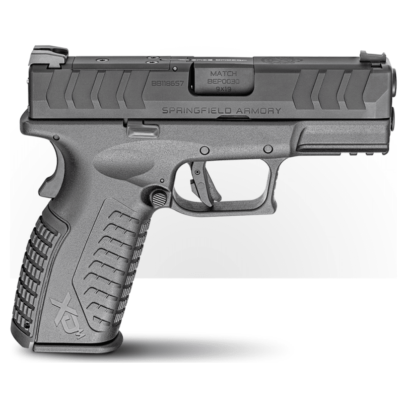 Springfield Armory XD(M) Elite 9mm 3.8" Bbl Black Optic Ready CA Compliant Handgun w/ Fiber Optic Sights, TacRack RS, 2x10rd Mags XDME9389BOSPCA - Main Image