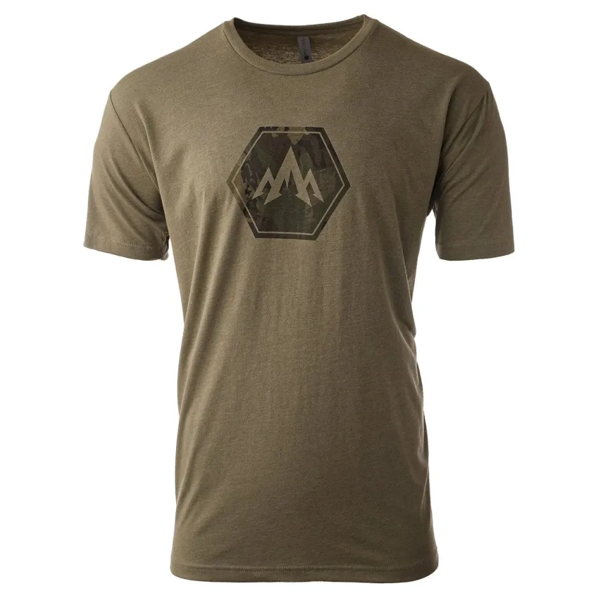 Pnuma Outdoors Lifestyle Camo Hex Tee, Light Olive Color 3XL PSSCHOXXX