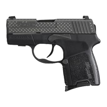 Black Nitron Finish, Diamond Plate Engraving, Re-strike, SLITE Night Sights 290RS-9-BDP