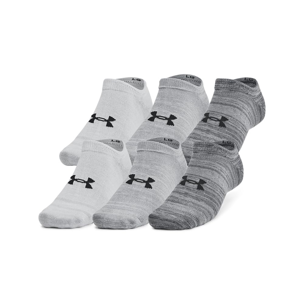 Under Armour Adult Unisex Essential Castlerock/Castlerock/Anthracite No-Show Socks 1382611-02500 - Main Image