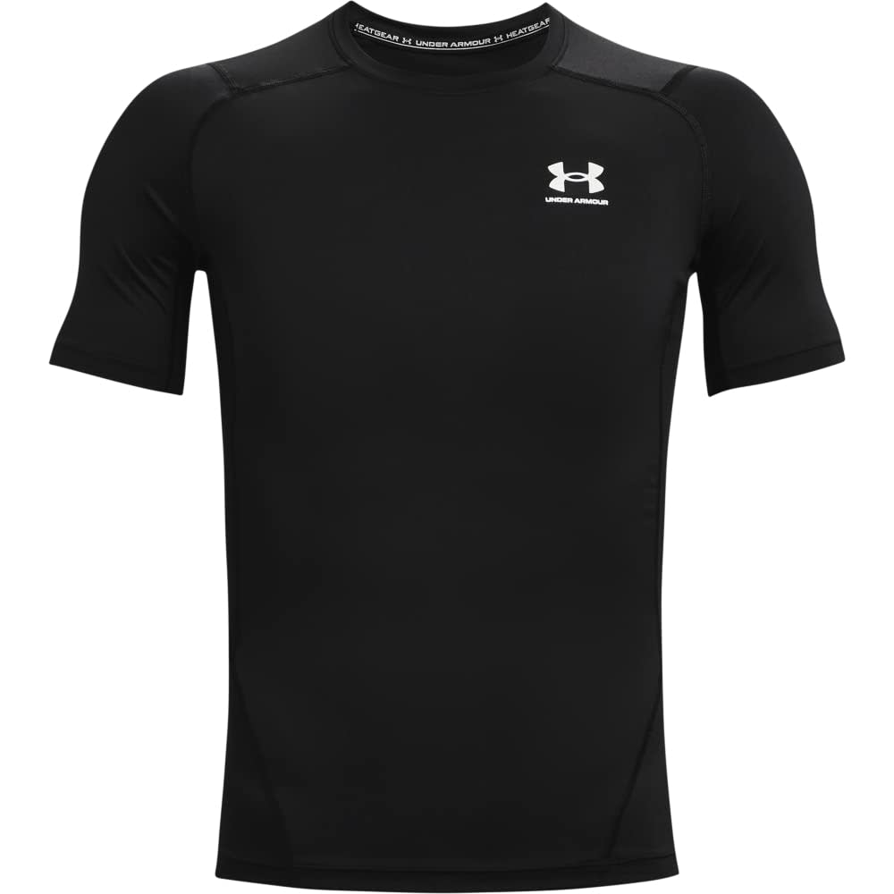 Under Armour Men's Heatgear Shortsleeve Black/White Compression Shirt 1361518-00100 - Main Image