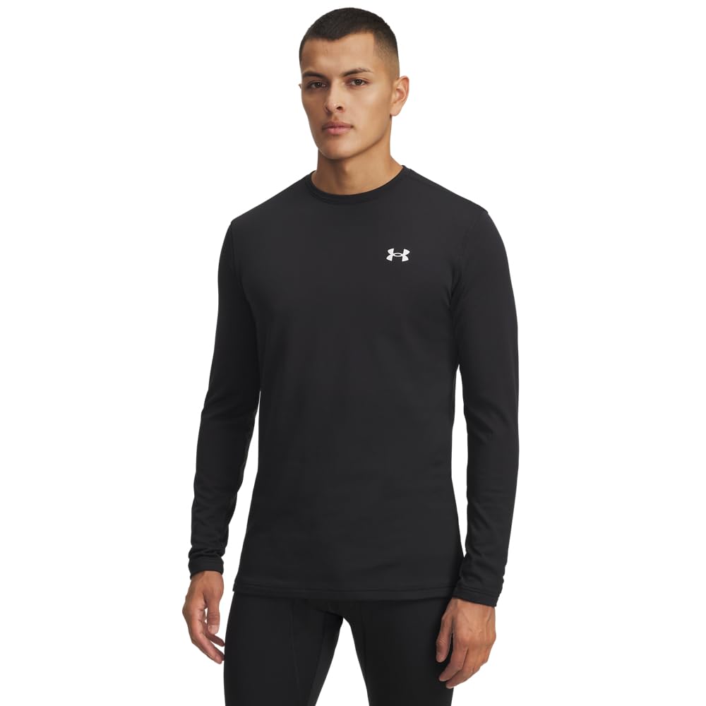 Under Armour Men's Coldgear Base 2.0 Crew Longsleeve Black/White Shirt 6005295-00100 - Main Image