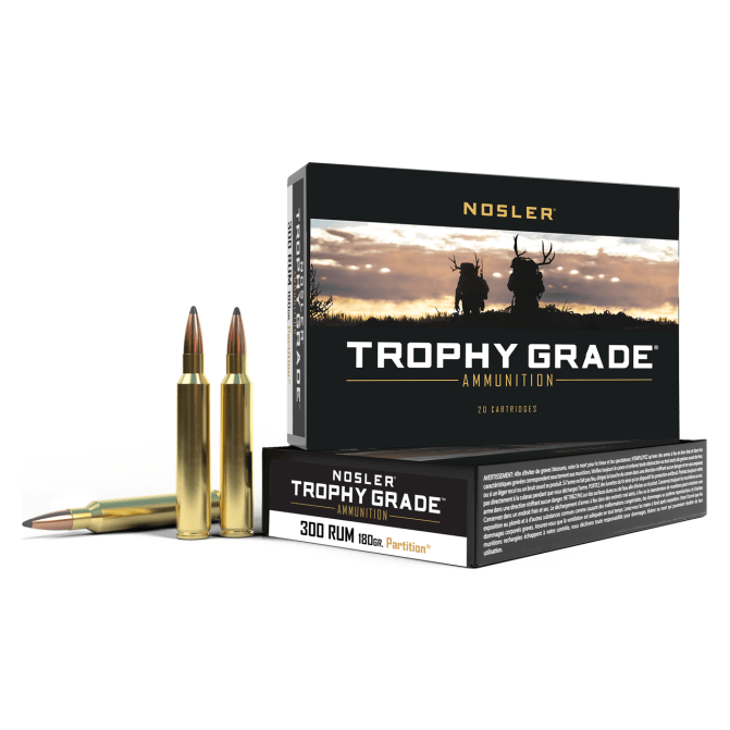 Nosler Trophy Grade TGA - 300 RUM 180g PT SP (20ct) Ammunition 60066