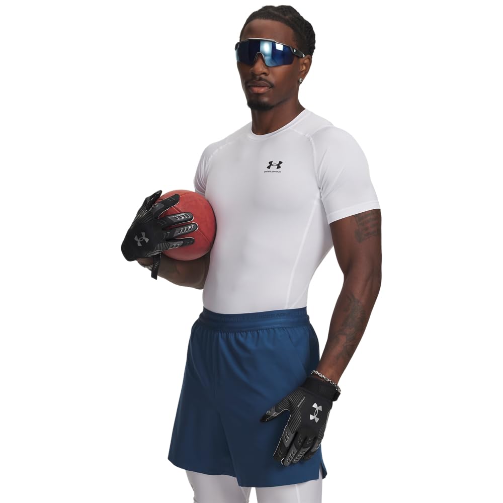 Under Armour Men's Heatgear Shortsleeve White/Black Compression Shirt 1361518-10000 - Main Image