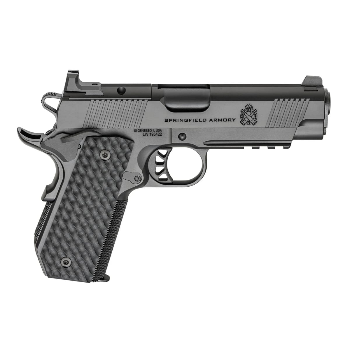 Springfield Armory 1911 Tactical Response .45 ACP 4.25"Bbl CC Cut Black Handgun w/AOS Plate, U-Notch Tritium Sights, Rail, 3x7rd Mags PC9124LR-CCAOS - Main Image