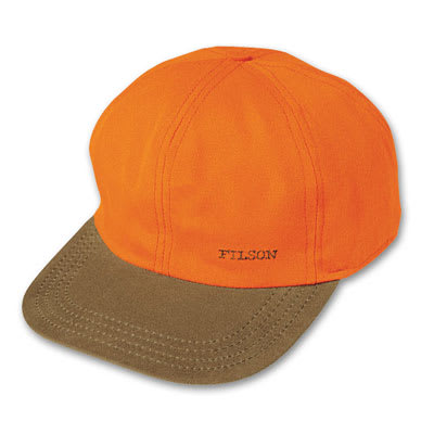 Filson LG Blaze Orange Insulated Tin Cloth Cap 60074