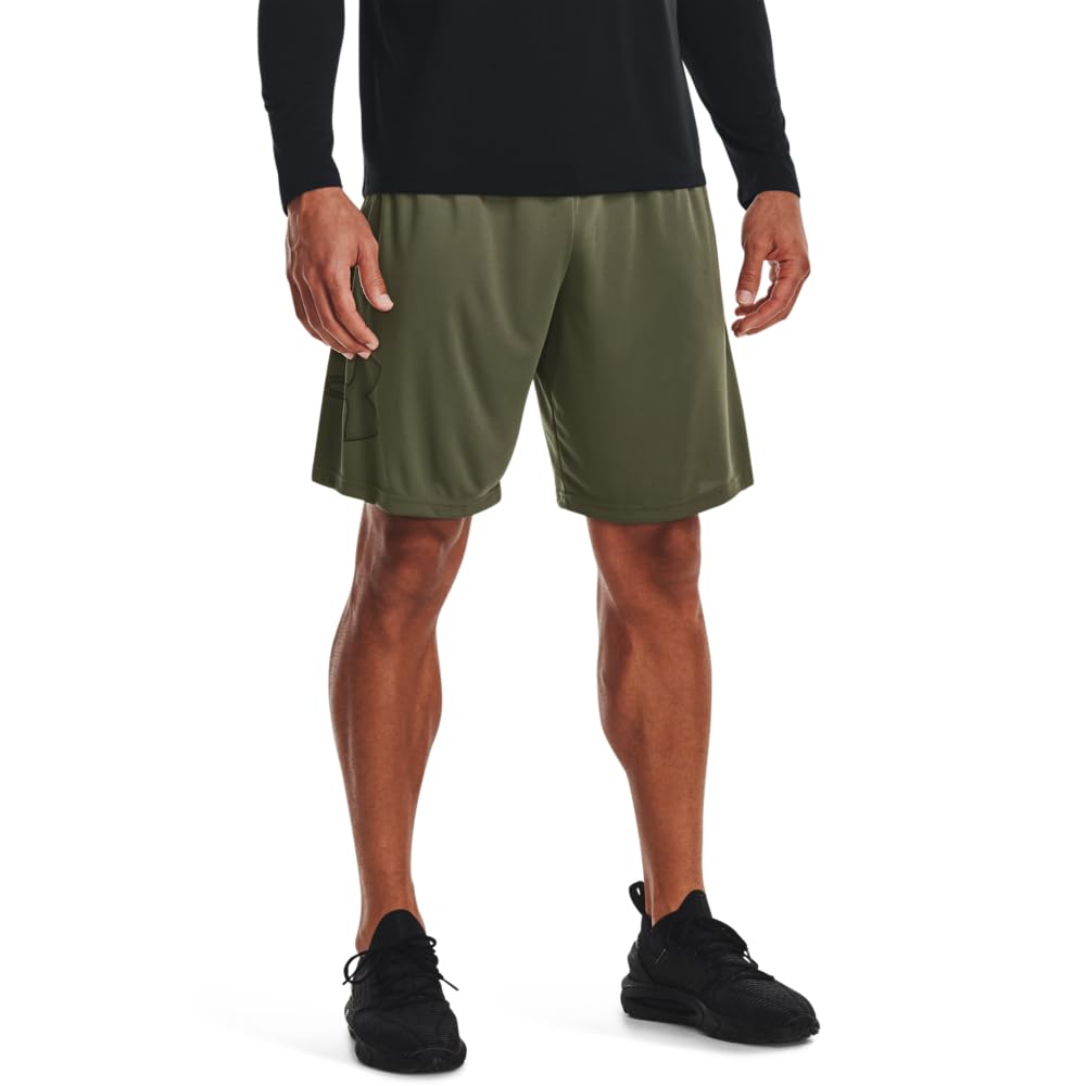 Under Armour Men's Tech Graphic Marine OD Green/Black Shorts 1306443-39000 - Main Image