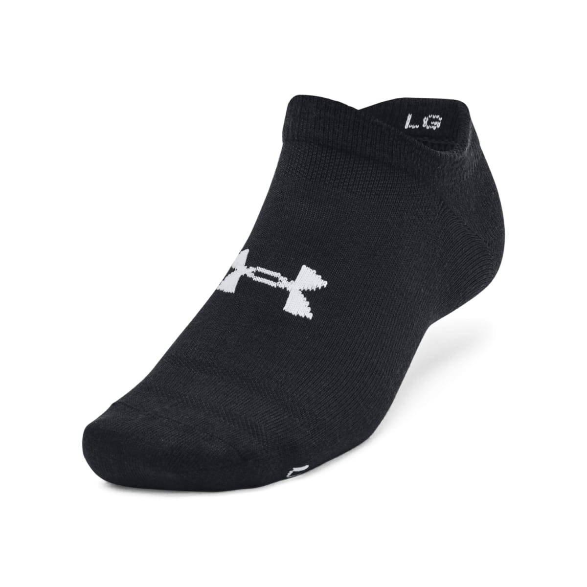Under Armour Adult Unisex Essential Black/Halo Gray No-Show Socks 1382611-00200 - Main Image