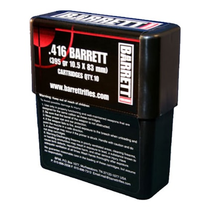 Barrett .416 Barrett Brand, Turned Brass 395 gr VLD, 10 Round Box 12178 12178