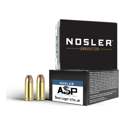 Nosler Assured Stopping Power (ASP) Handgun ASP - Suppressor Ready 9mm 147g HG JHP (20ct) Ammunition 51290