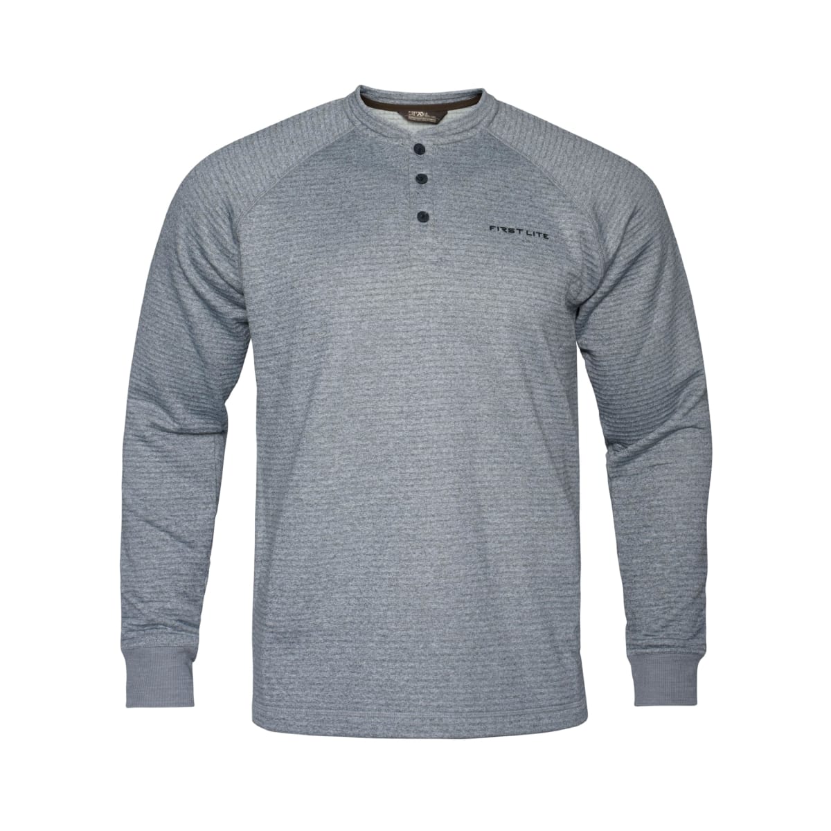 First Lite Men's ThermaGrid Merino Henley Heather Grey 2X MBTHNHG2X