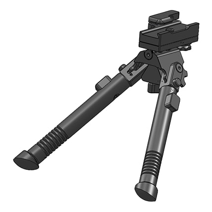 TRT Tactical Bipod, +/- 25 cant, +/- 30 swivel, QD, rubber feet BP-S-QD-R BP-S-QD-R