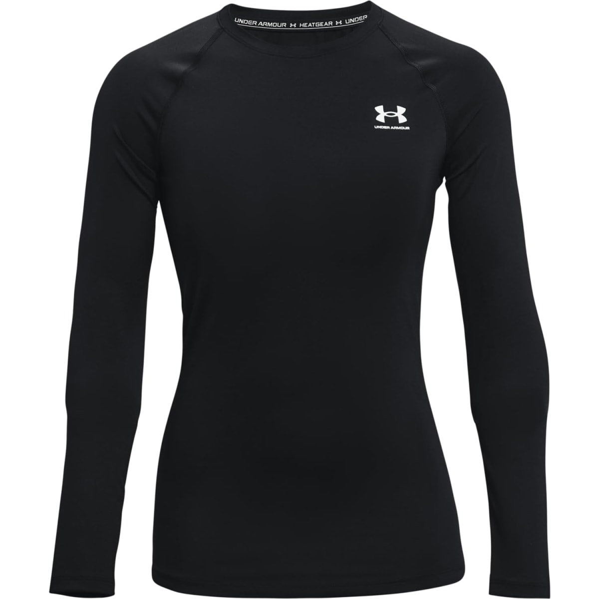 Under Armour Women's Heatgear Longsleeve Black/White Compression Shirt 1365459-00100 - Main Image