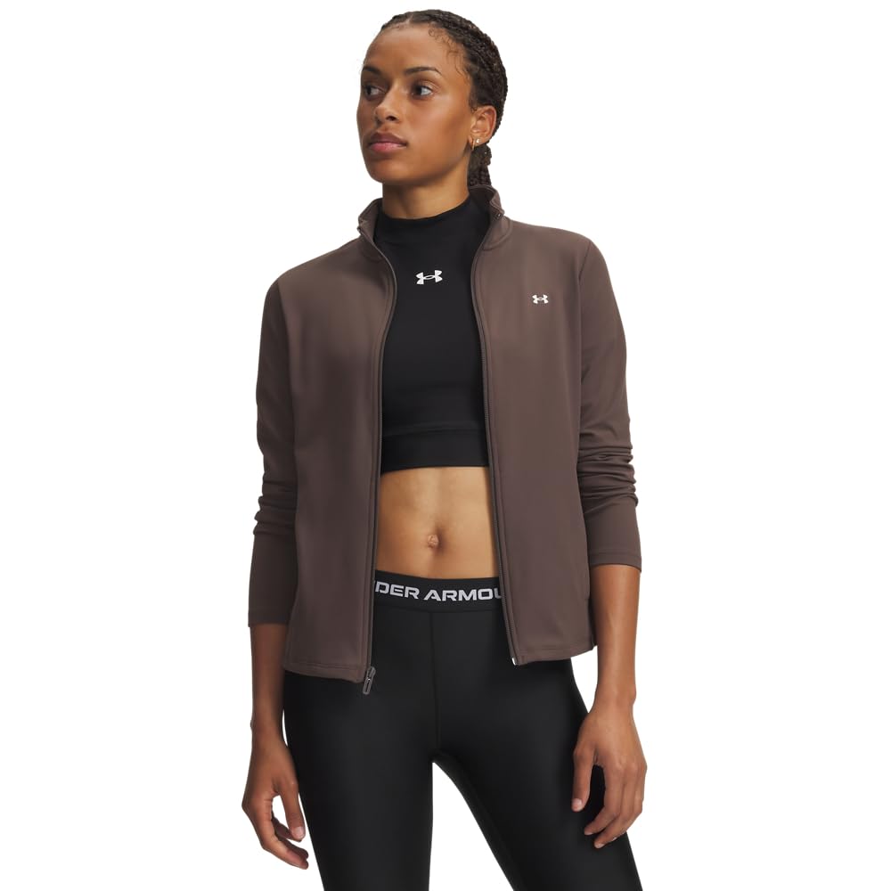 Under Armour Women's Motion Longsleeve Peppercorn/White Zip-Up Jacket 6013776-20000 - Main Image