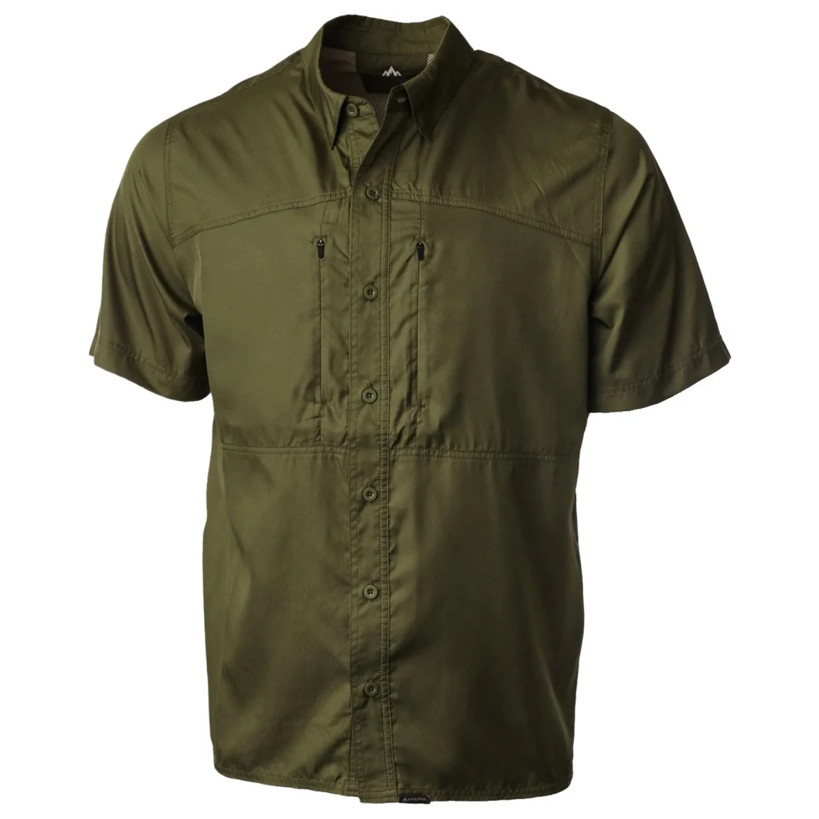 Pnuma Outdoors Short Sleeve Shooting Shirt, Dark Olive Color 3XL PSSSSCYXXX