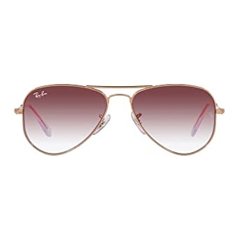 Ray-Ban Junior Aviator Rose Gold Clear Gradient Dark Violet 0RJ9506S-2918H52