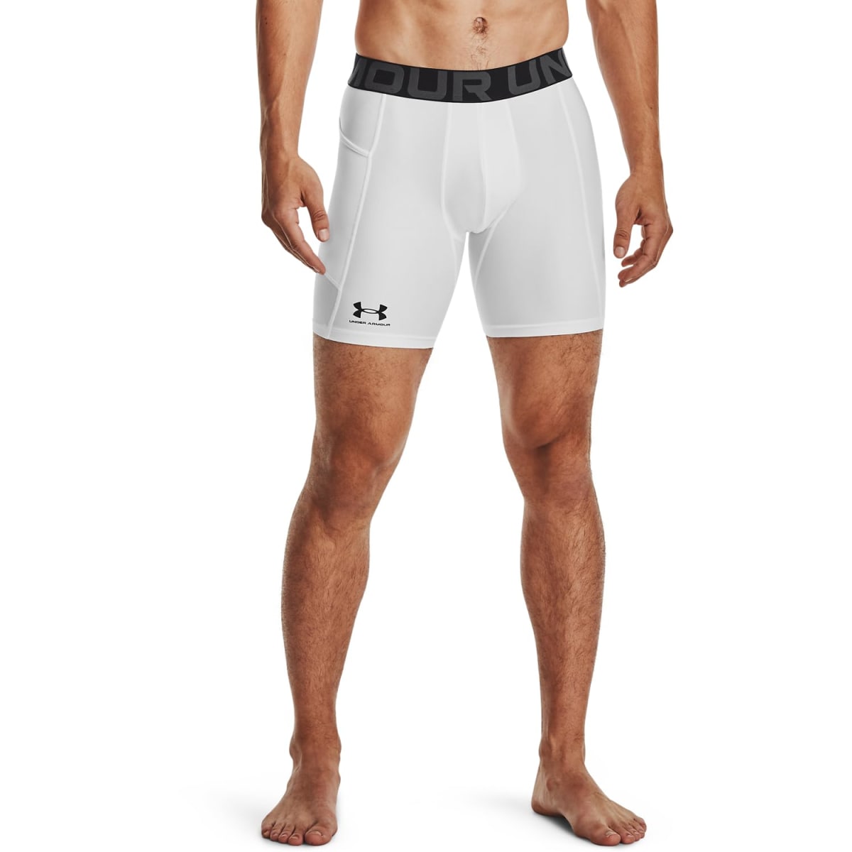 Under Armour Men's Heatgear Armour White/Black Shorts 1361596-10000 - Main Image