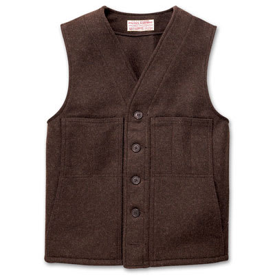Filson 36 Brown Mackinaw Wool Vest FIL-10055-BR