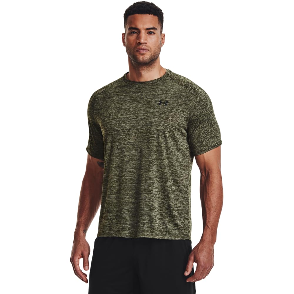 Under Armour Men's Tech 2.0 Shortsleeve Marine OD Green/Black Shirt 1326413-39000 - Main Image