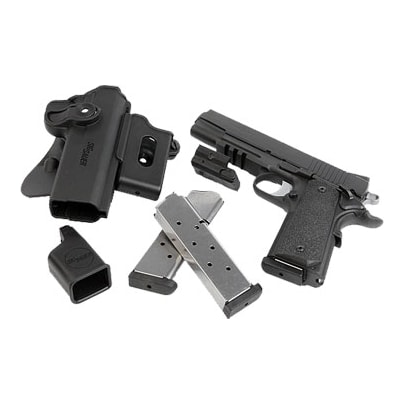 RAILED TACPAC, 1911 XO w/ 1913 Rail, Holster w/ Attached Mag Pouch, Laser Module, (2) Magazines 1911R-45-TACPAC