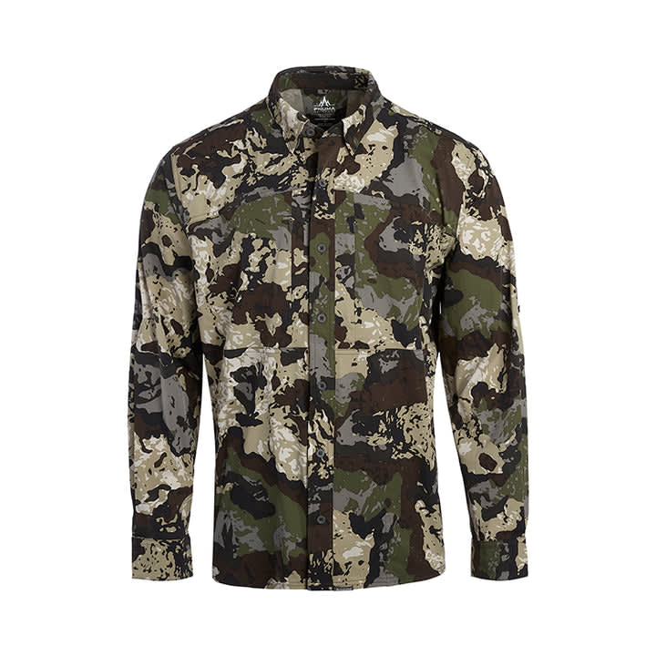 Pnuma Outdoors Shooter Shirt Long Sleeve, Caza Camo SM SS-LS-CZ-S
