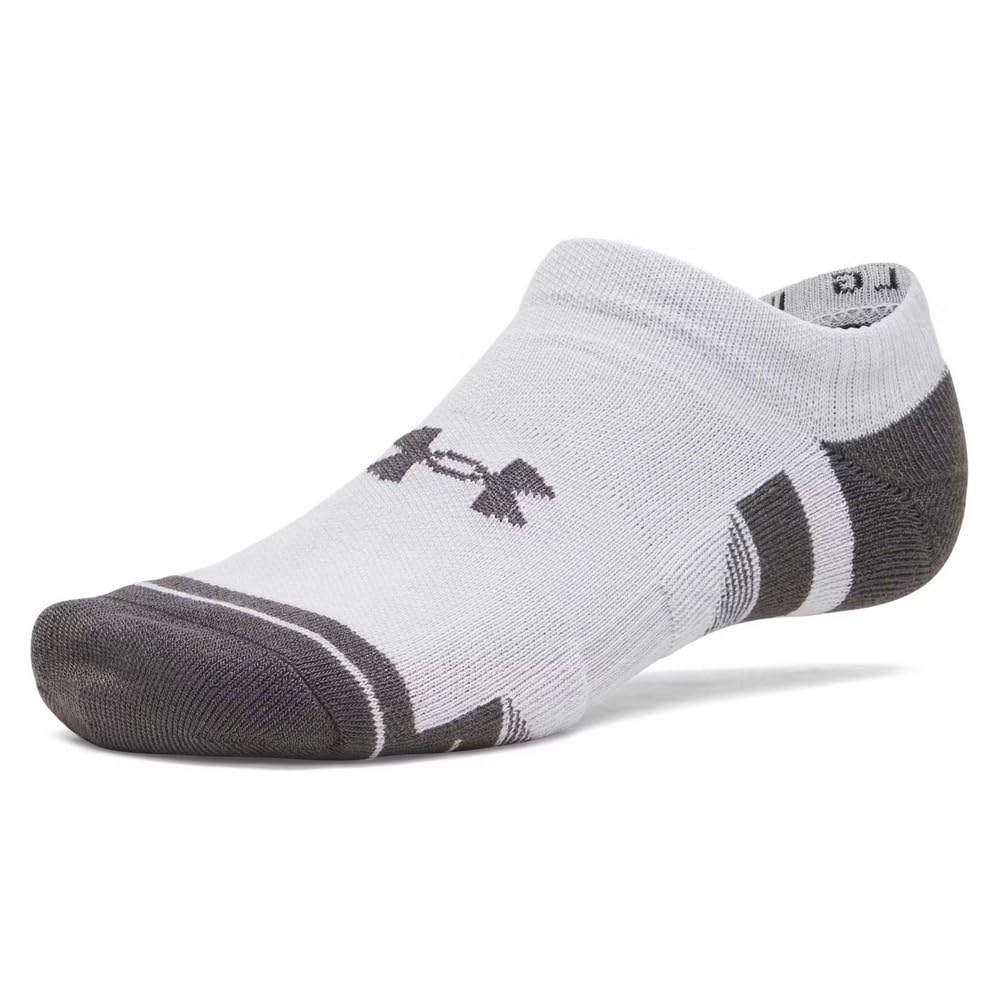 Under Armour Adult Unisex Performance Tech Mod Gray/Jet Gray No-Show Socks 6015142-01100 - Main Image