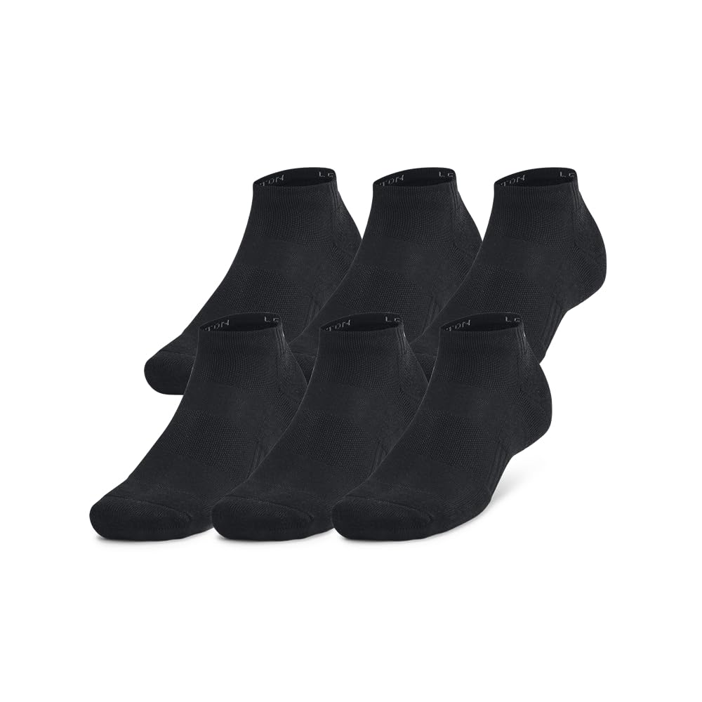 Under Armour Adult Unisex TC Black/White Low Socks 1386316-00100 - Main Image