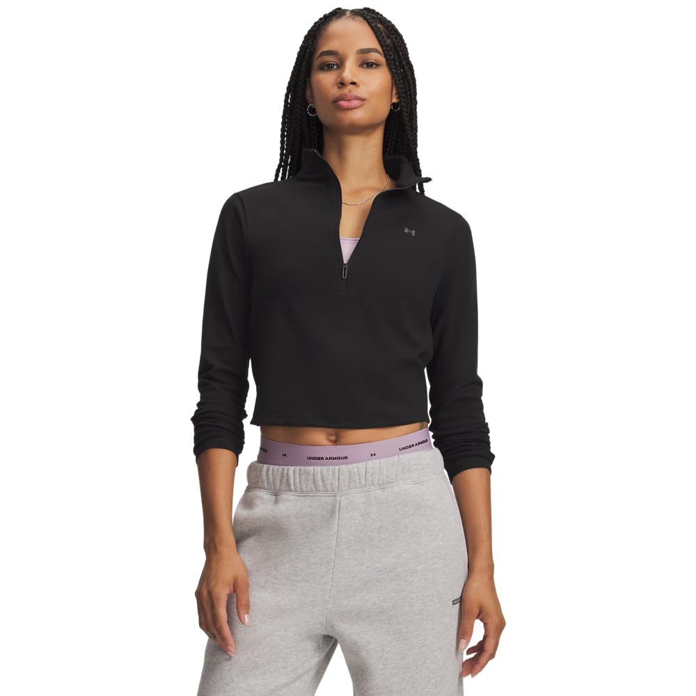 Under Armour Women's Motion Half-Zip Longsleeve Ultimate Black/Castlerock Shirt 6013775-00900 - Main Image