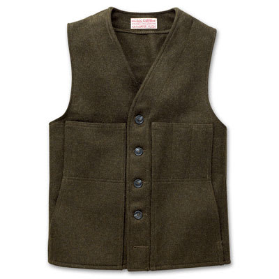 Filson 40 Green Mackinaw Wool Vest FIL-10056-FG